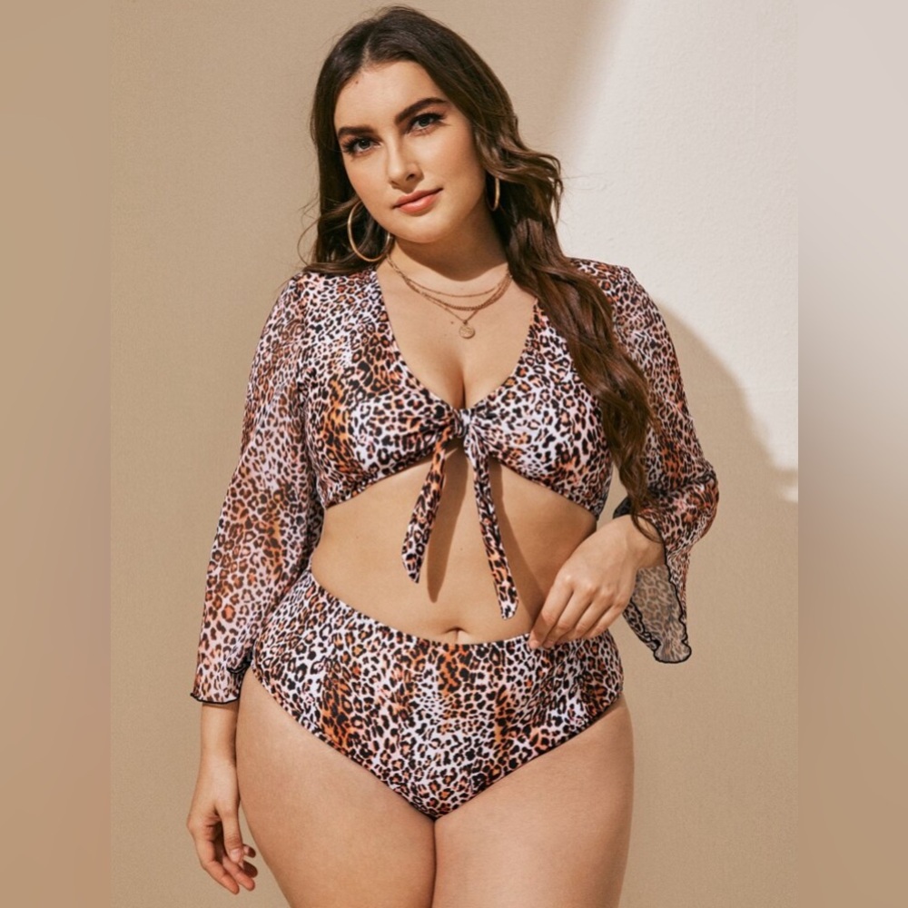 Animal Print Bikini Swimsuit Plus Size NWT